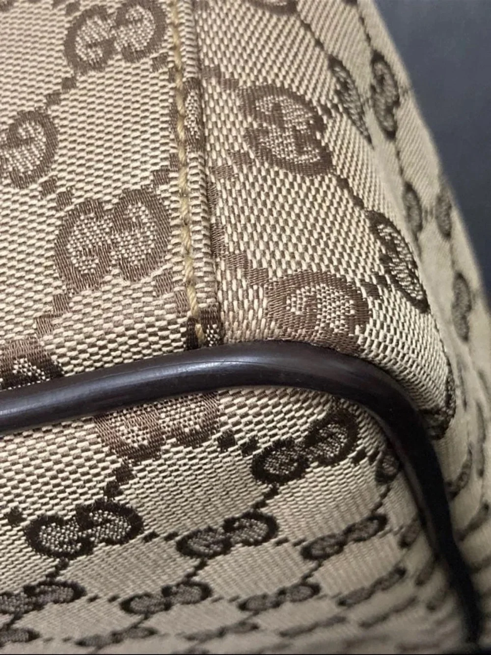 Gucci Beige GG Canvas Crossbody Bag